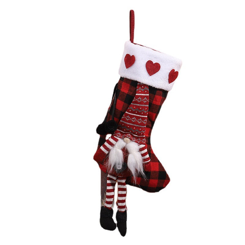 Niedlicher Weihnachtsstrumpf mit Gnome-Motiv Karnz