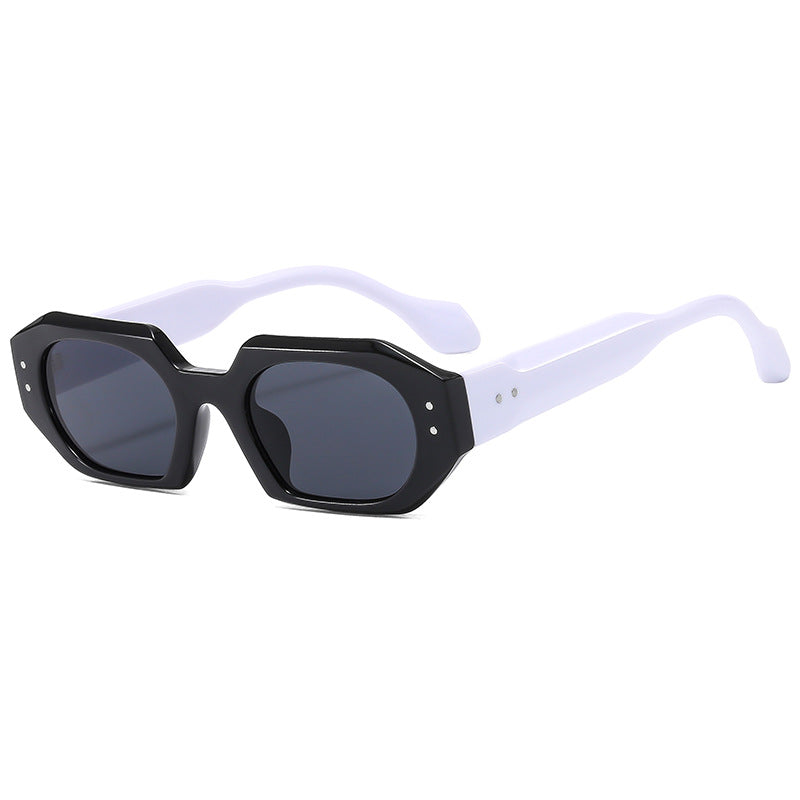 Damen modische Sonnenbrille im markanten, achtseitigen Design Karnz