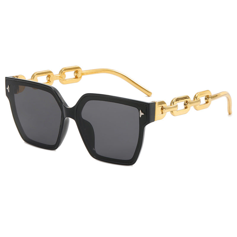Damen modische quadratische Sonnenbrille mit luxuriösen Akzenten Karnz