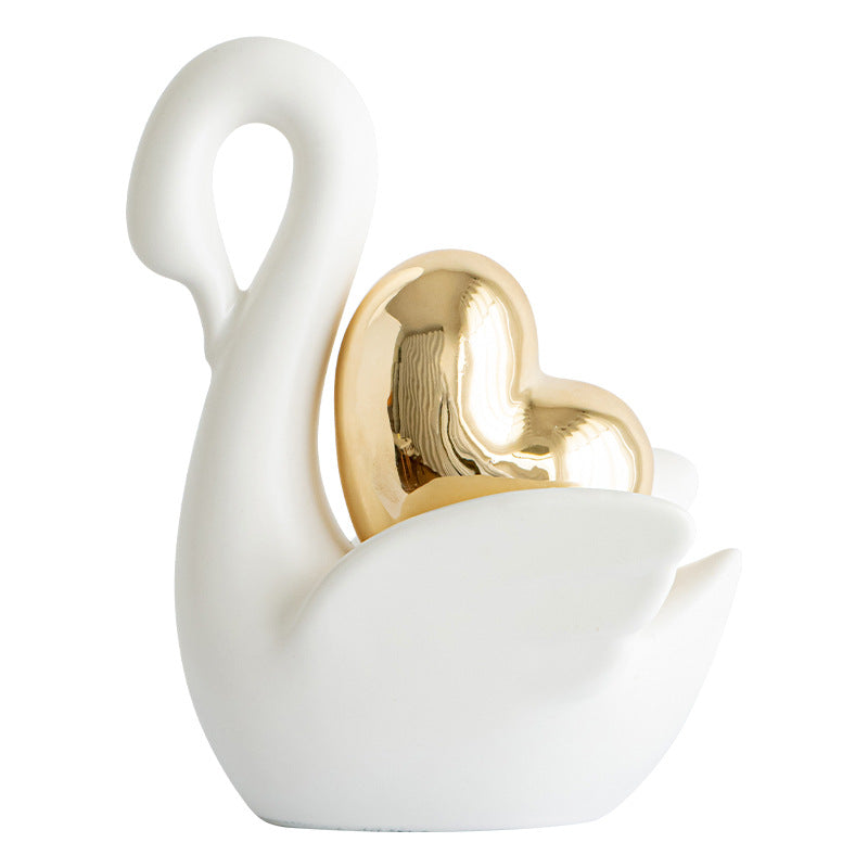 Elegante und romantische Schwäne Dekorationsfigur Karnz