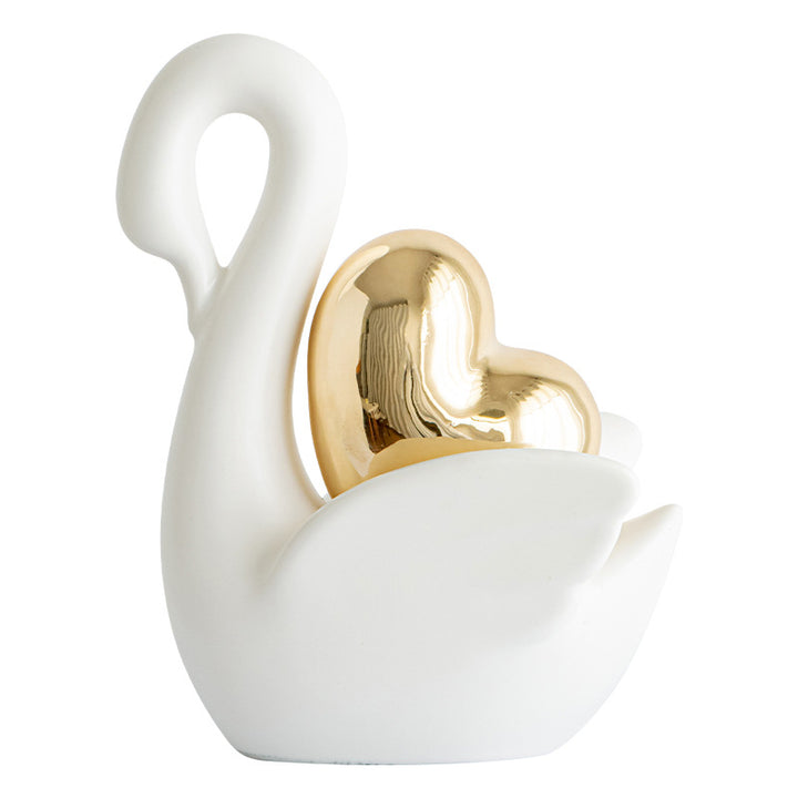 Elegante und romantische Schwäne Dekorationsfigur Karnz