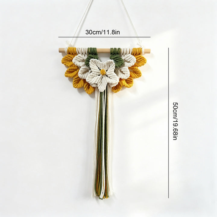 Floral Macrame Wandbehang Karnz