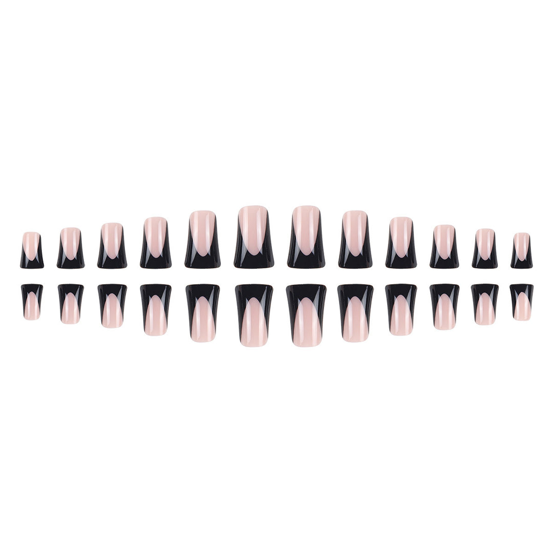 Künstlerische Stiletto Press-On Nagelset mit einzigartigem Negative Space Design Karnz