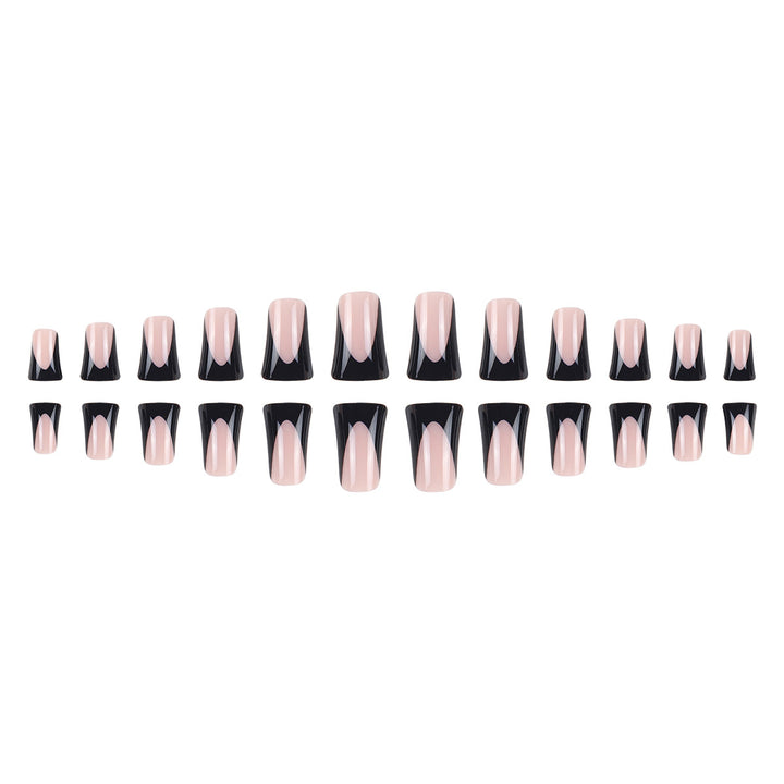 Künstlerische Stiletto Press-On Nagelset mit einzigartigem Negative Space Design Karnz