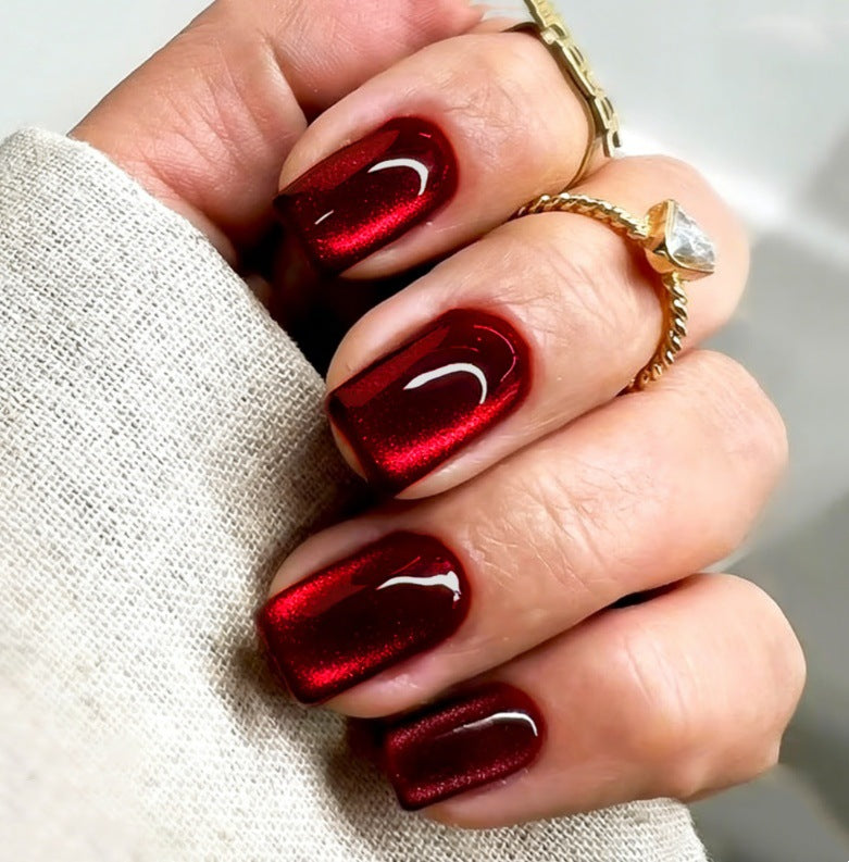 Glänzendes quadratisches Press-On-Nagelset Karnz
