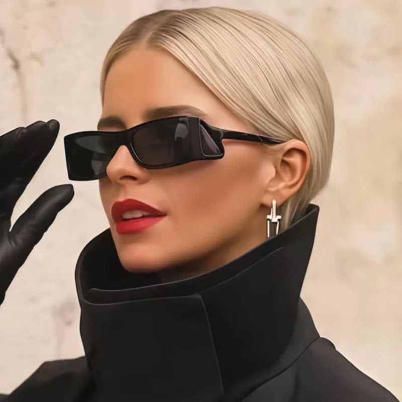 Damen extravagante Sonnenbrille im geometrischen Design Karnz