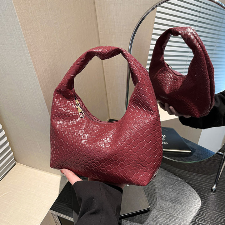 Textured Faux Leder Hobo Tasche Karnz