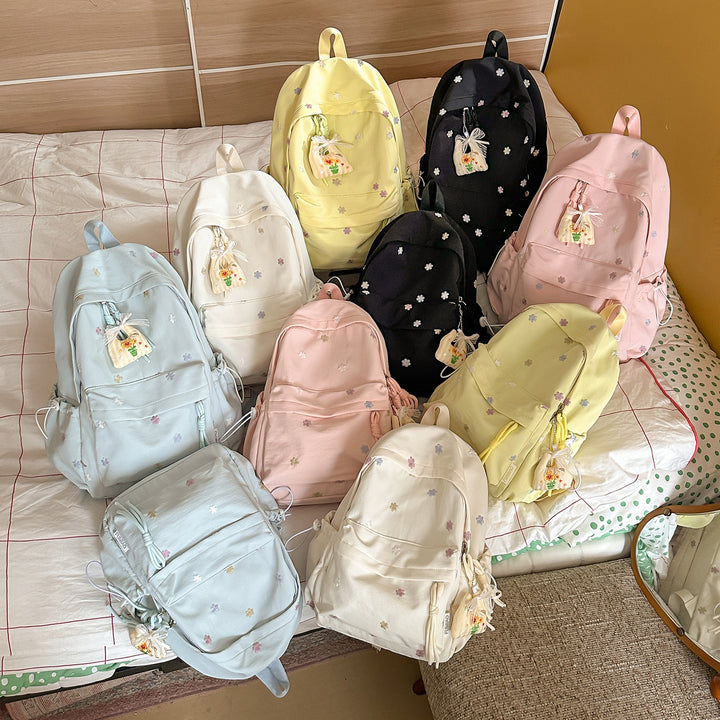 Bestickter Blumenmuster-Rucksack Karnz