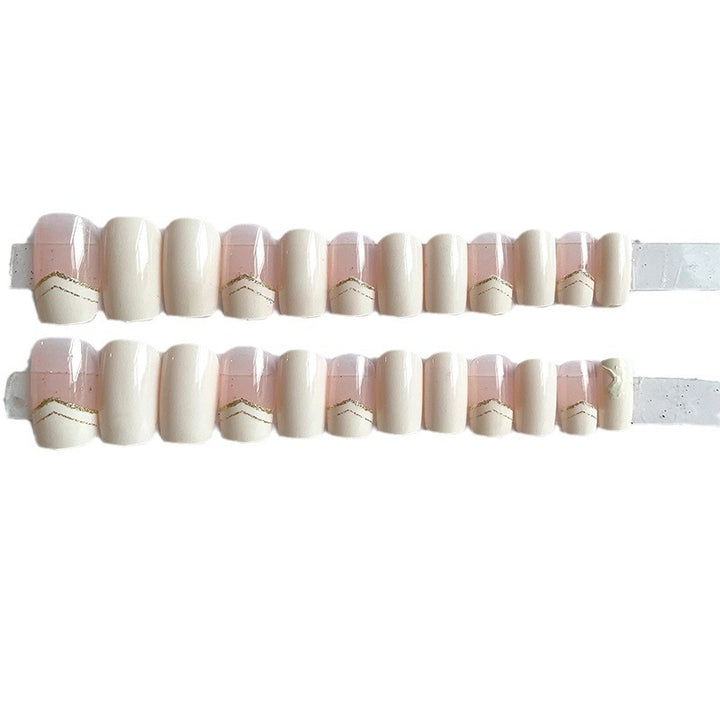 Elegantes Press-On-Nagelspitzen-Set mit geometrischen Akzenten