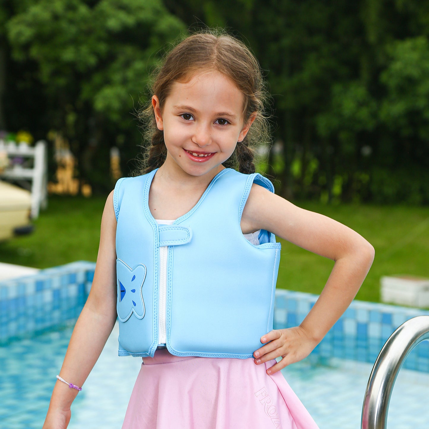 Damen Aufblasbare Schwimmhilfe mit farbigem Flamingo-Design Karnz