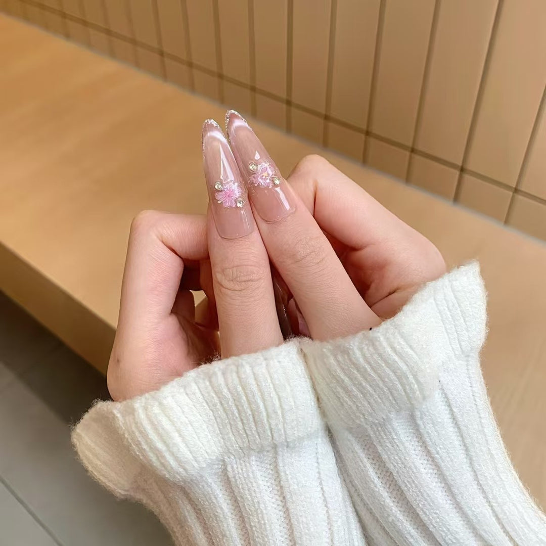 Elegante florale Stiletto-Nagelkunstverlängerungen