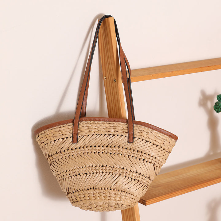 Damen Korb-Handtasche mit stilvollen Lederakzenten Karnz