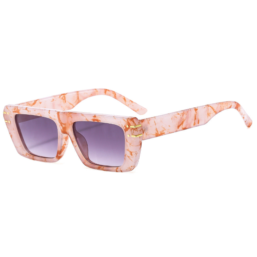 Damen modische quadratische Sonnenbrille mit glänzenden Akzenten Karnz