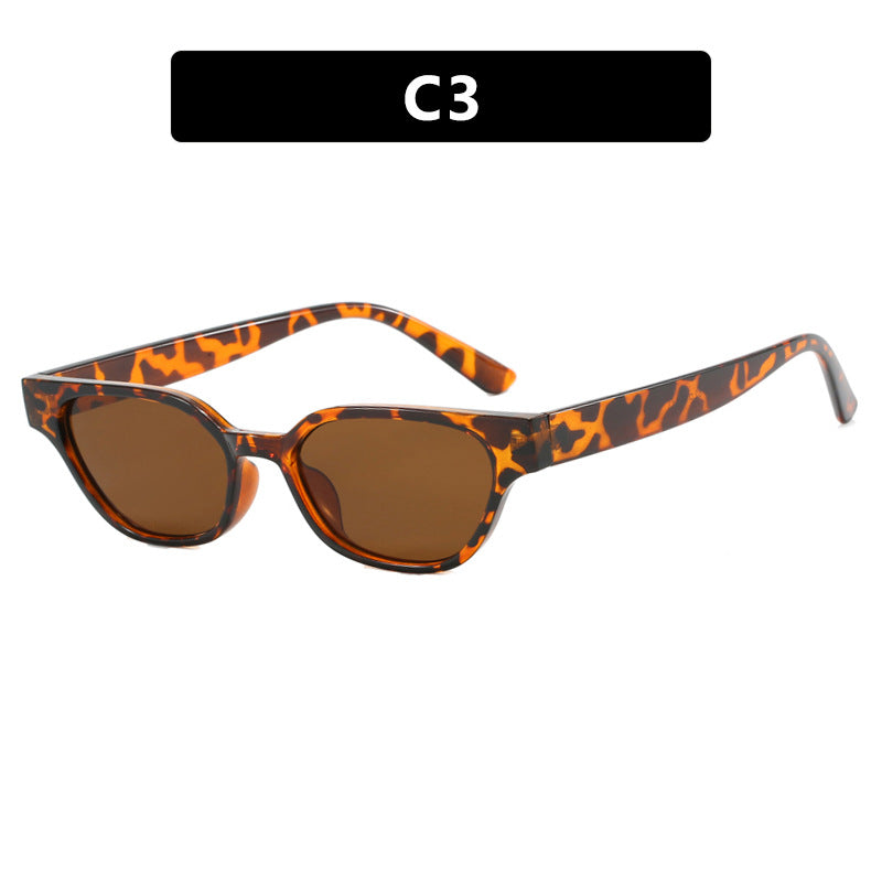 Damen modische Sonnenbrille mit geschwungenem Rahmen und braunen Gläsern Karnz