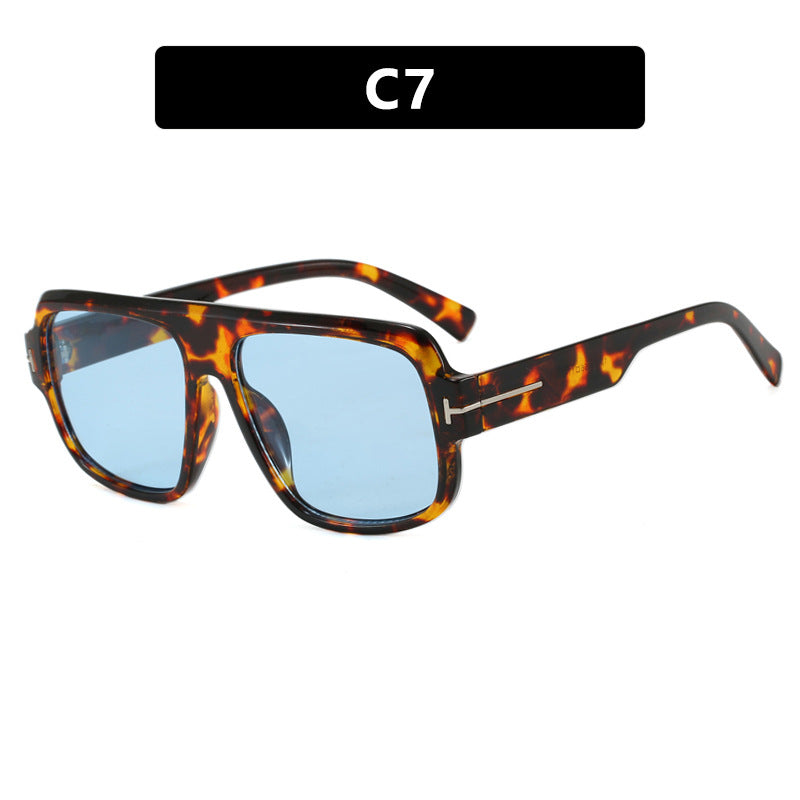 Damen modische quadratische Sonnenbrille mit trendigem Schildkrötenmuster Karnz