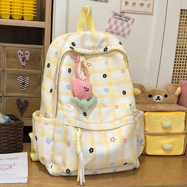 Stylische Schachbrettdruck-Rucksack Karnz
