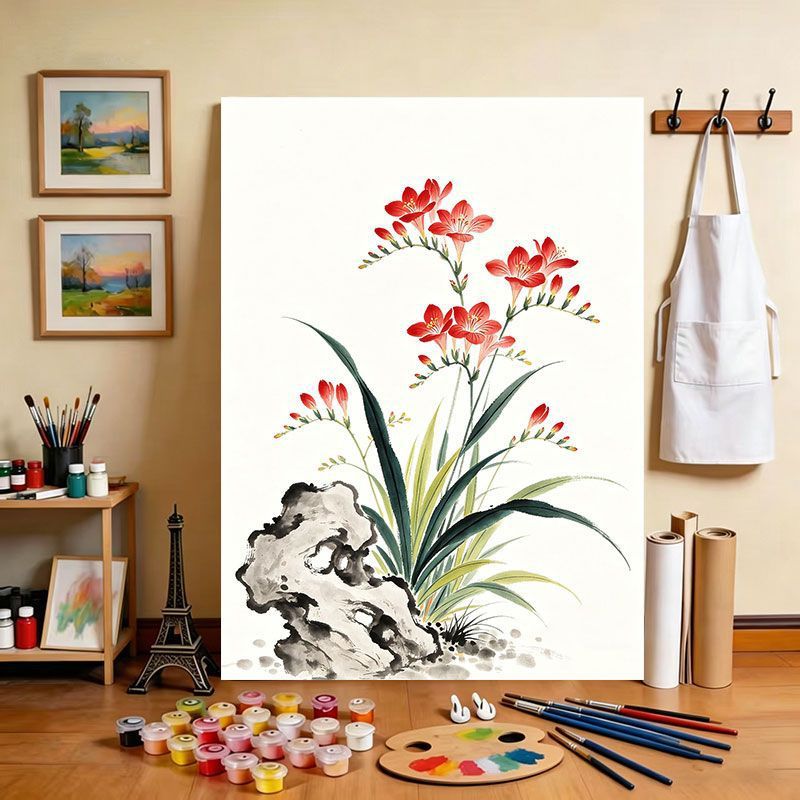 Blumeninspiriertes Leinwandkunstwerk Karnz