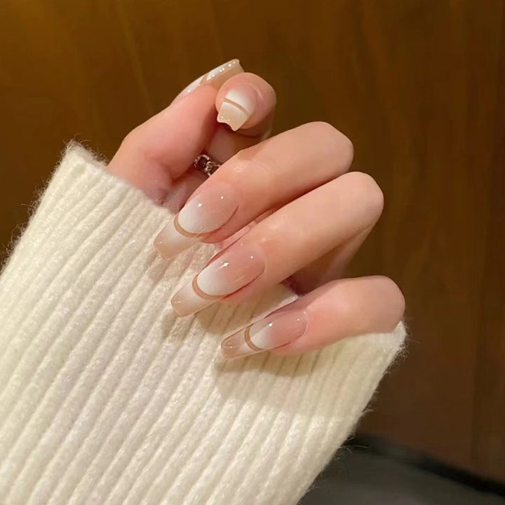 Französische Tip Press-On Nagelset