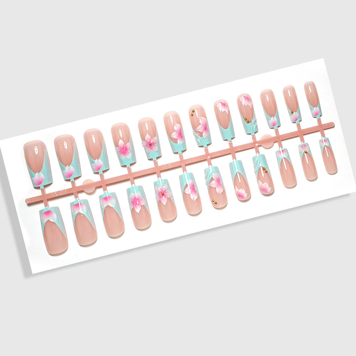 Floral dekorative Press-On-Nagelset