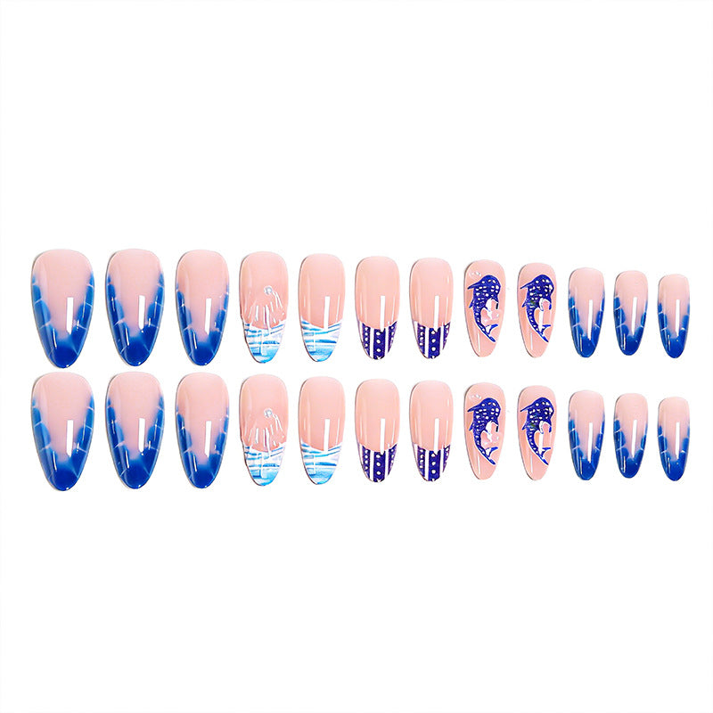 Kreatives Kunstnagelset mit maritimem Delfin-Design Karnz