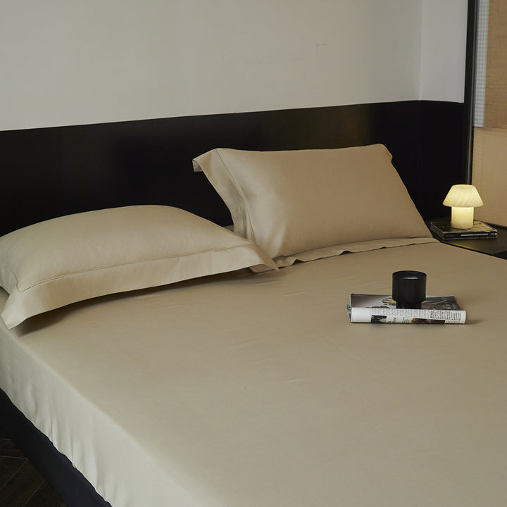 Premium-Bettwäsche-Set mit Spannbettlaken und Oxford-Kissenbezügen