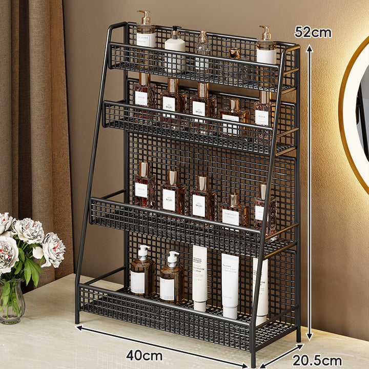 Zweischichtiger Metallgitter-Countertop-Vanity-Organizer-Regal mit erhöhtem Frontlippe