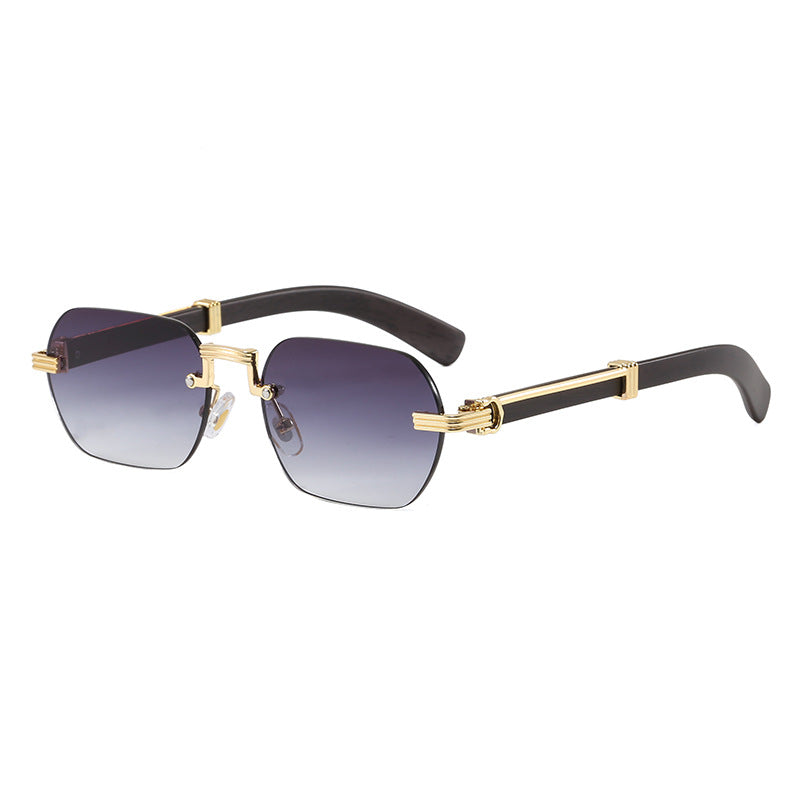 Damen Geometrische Designer-Sonnenbrille mit luxuriösem Metallrahmen Karnz
