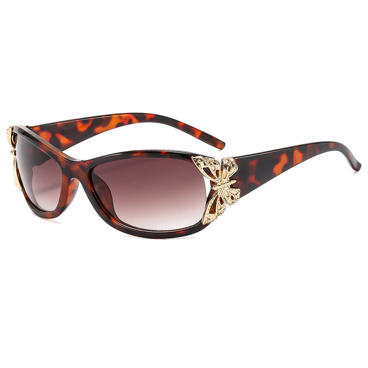 Modebewusste, mit Schmetterlingen verzierte Sonnenbrille Karnz