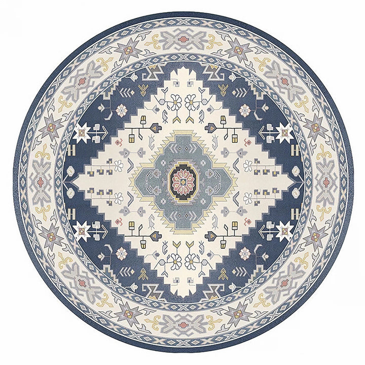 Runder Vintage Floral Teppich