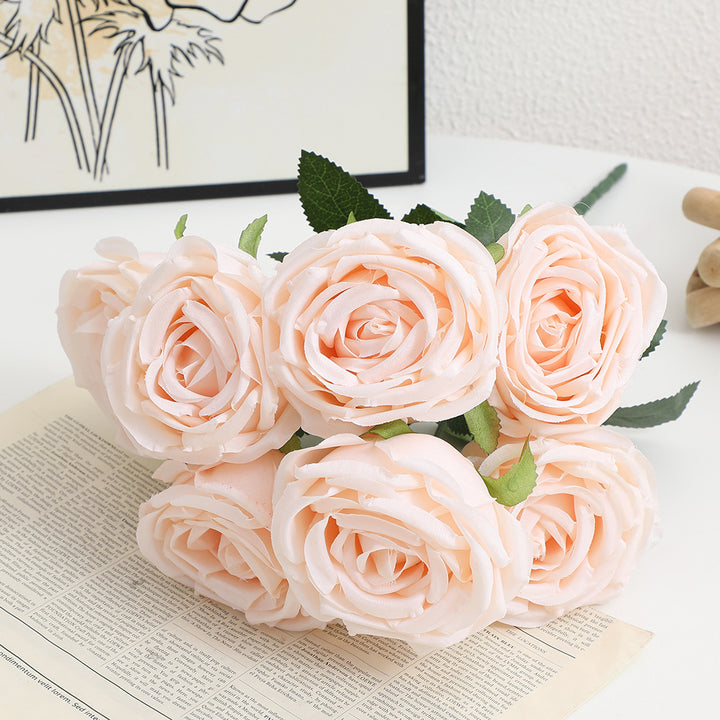 Realistische Künstliche Rosenblüten mit Blättern Karnz
