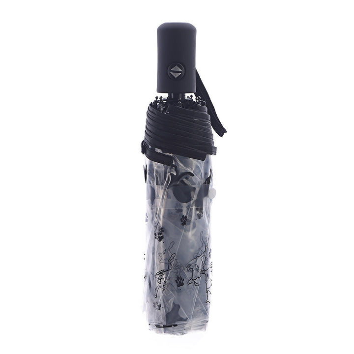 Damen Faltbarer Regenschirm mit transparentem Design und Tiermotiven Karnz
