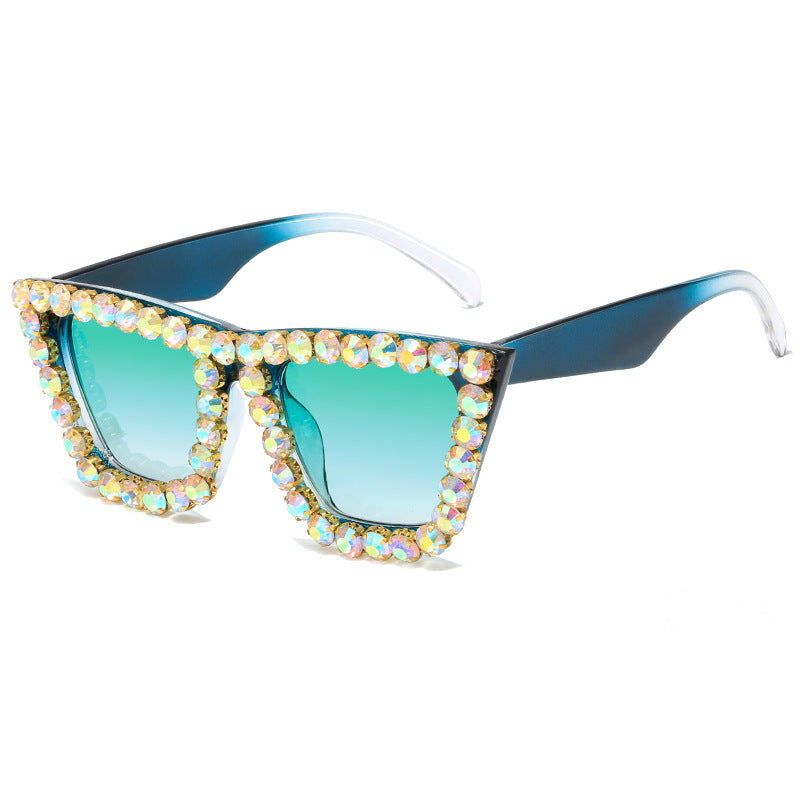 Damen extravagante Sonnenbrille mit glitzerndem Rahmen Karnz
