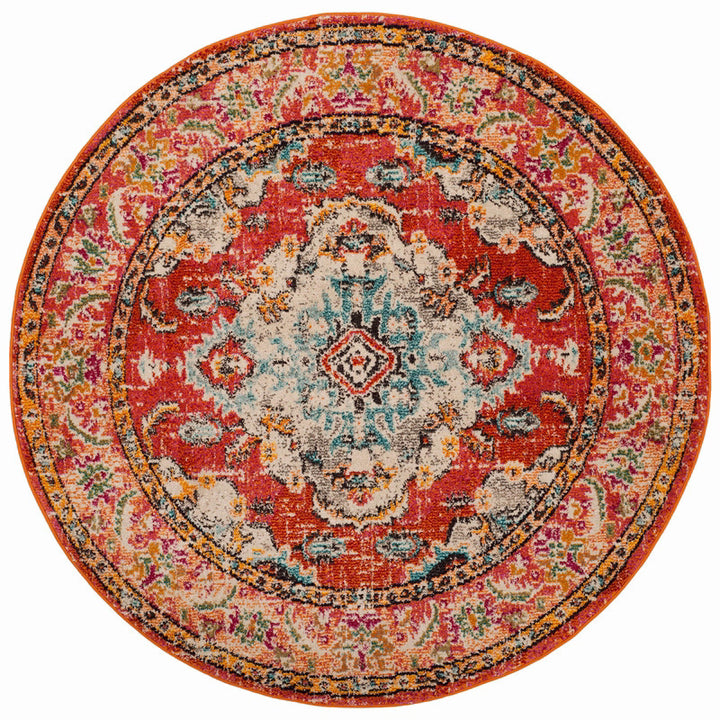 Runder Vintage Floral Teppich
