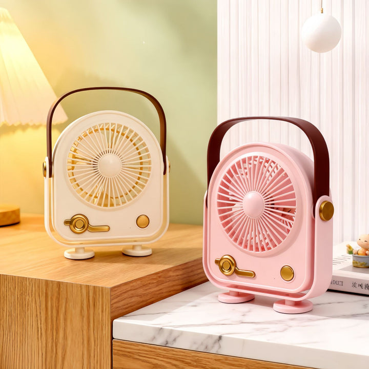 Damen Tragbarer nostalgischer Handventilator mit USB-Anschluss Karnz