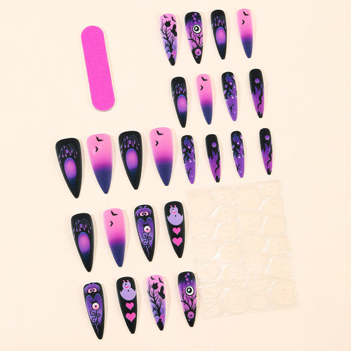 Gothic Halloween-inspirierte Stiletto-Nagelkunstverlängerungen Karnz
