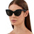 Damen trendige Schwarz-Weiß Sonnenbrille Karnz