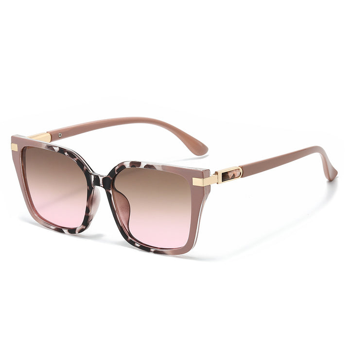Oversized Quadratische Rahmen Sonnenbrillen mit goldenen Akzenten Karnz