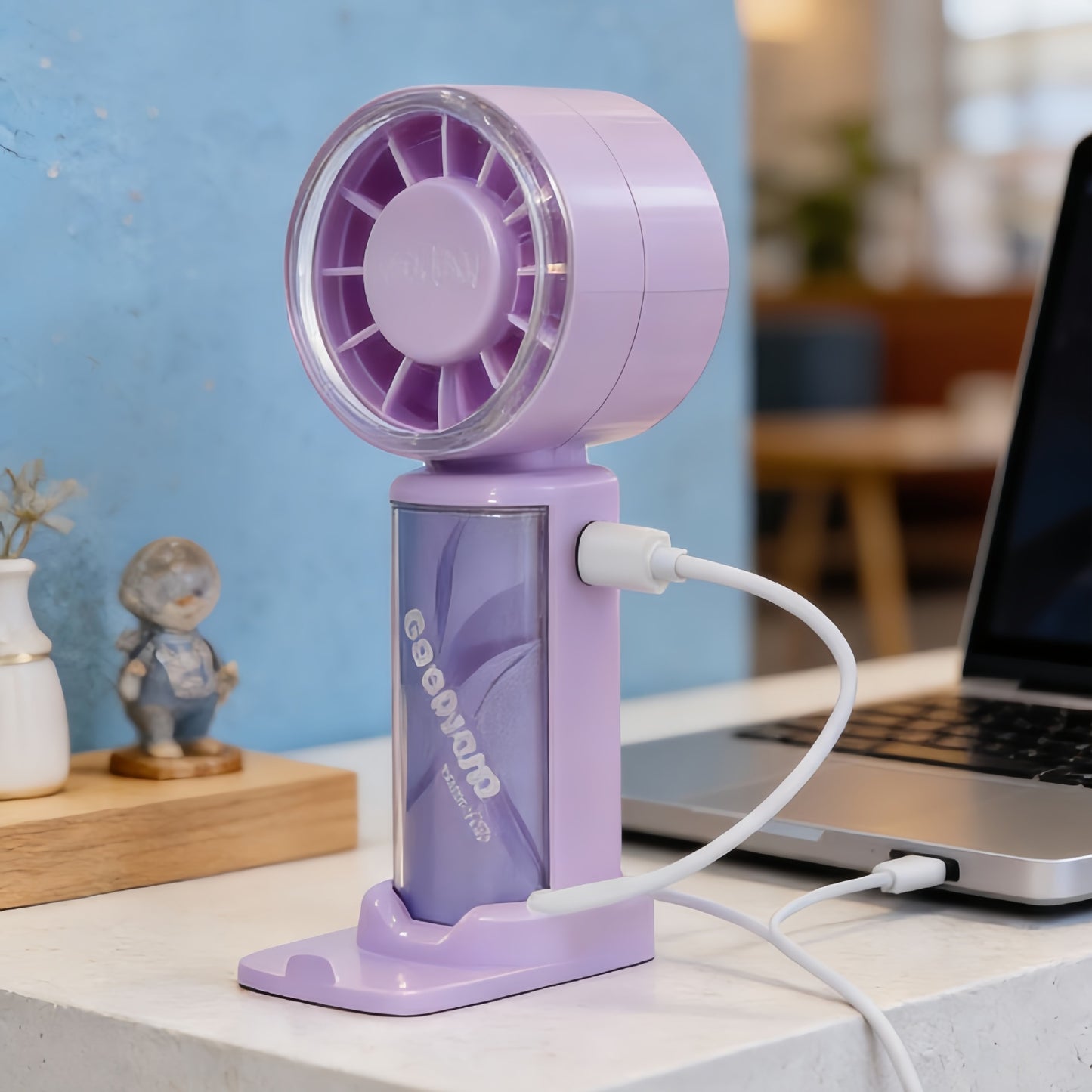 Damen Tragbarer Tischventilator mit digitaler Temperaturanzeige Karnz
