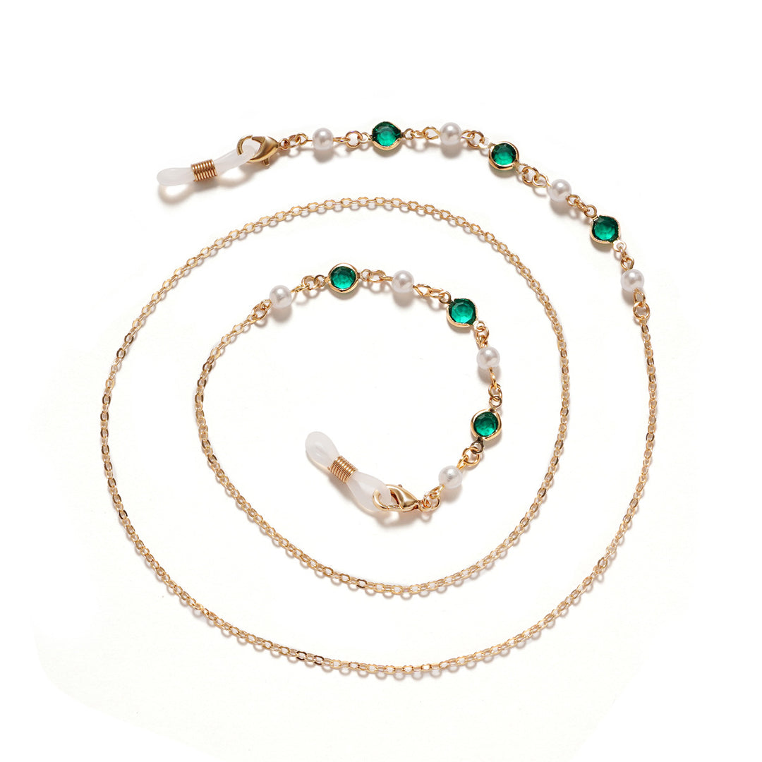 Elegante Perlen- und Amethyst-Brillenband Karnz