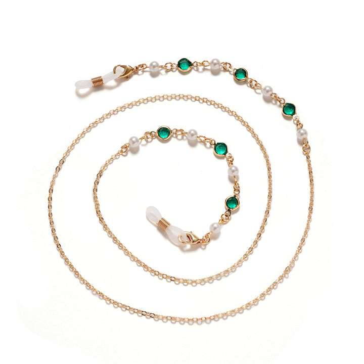 Elegante Perlen- und Amethyst-Brillenband Karnz