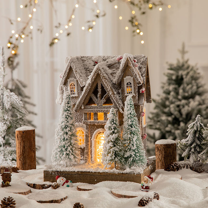 Dekorative Winter Cottage Laterne