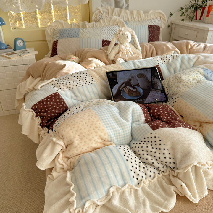 Gemütliches Patchwork Steppbett-Set