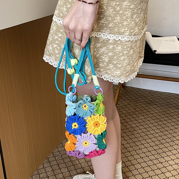 Florale gehäkelte Mini Tasche
