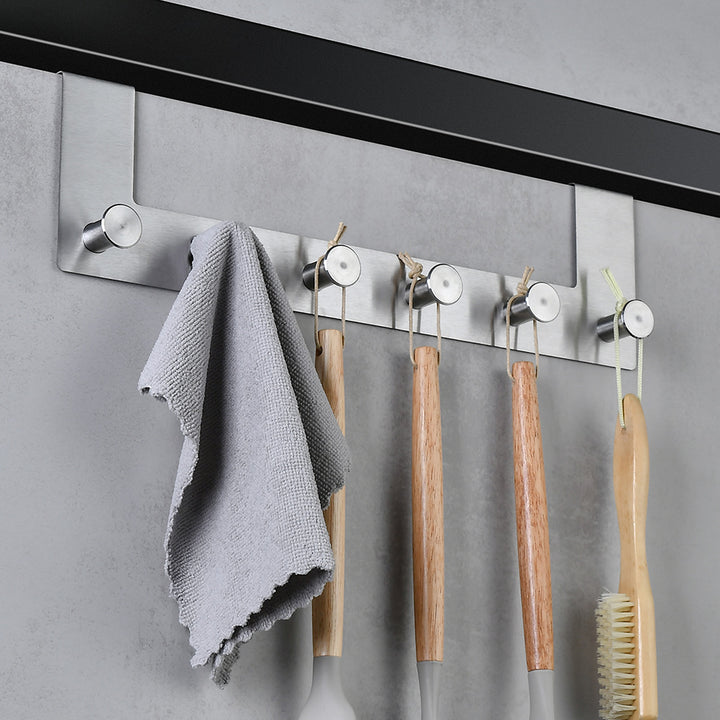 Wandhängende Edelstahl-Garderobe mit Fünf Haken Karnz