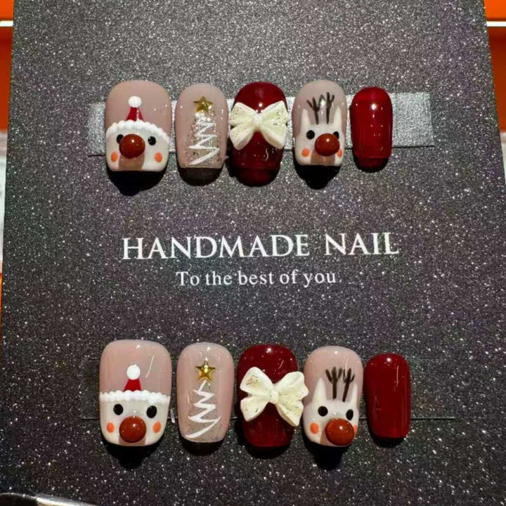Handgemachtes, urlaubsbezogenes Press-On-Nagelset