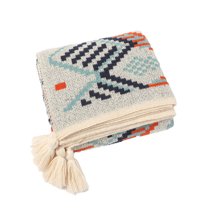 Dekorative geometrische Strickdecke