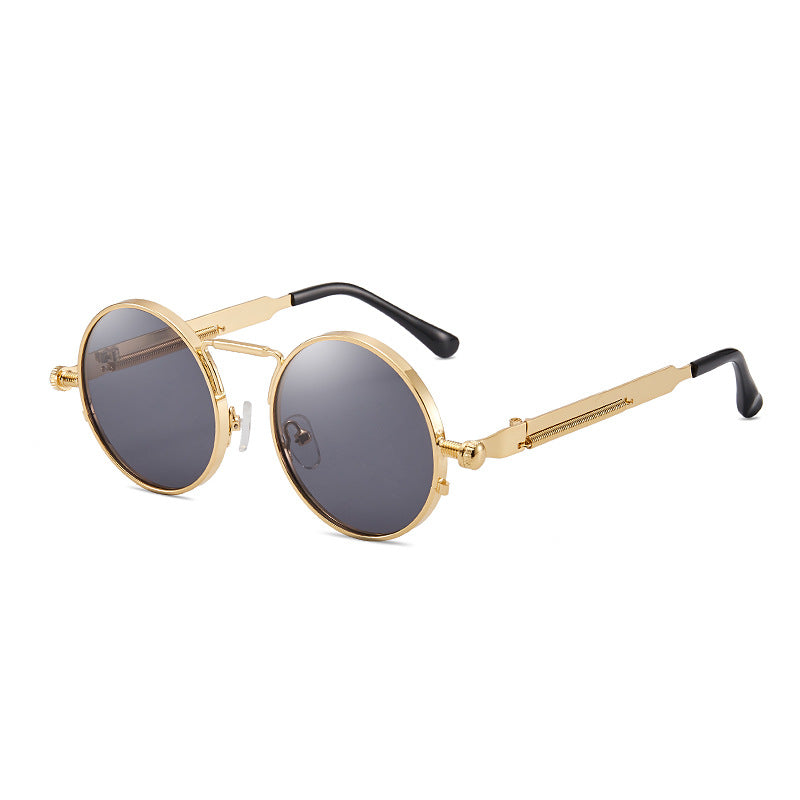 Damen elegante runde Metallbrille Karnz