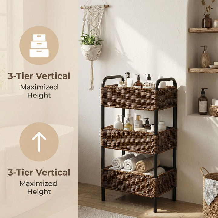 Multi-Tier Geflochtener Badezimmer-Organisator Korb Karnz