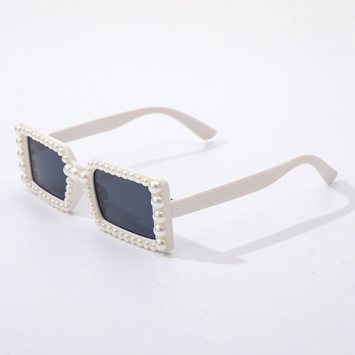 Perlenverzierte Retro-Sonnenbrille Karnz