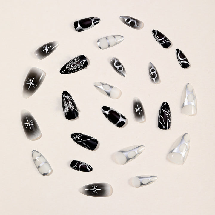 Gothic-Themen Stiletto Nagelkunst Erweiterungen Karnz